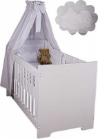 21-tlg. Babyzimmer Deniz in blau mit Textilien in Sleeping Bear weiß