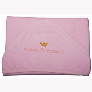 Kapuzenbadetuch Kleine Prinzessin/ Kleine Prinz, 80 x 78 cm 