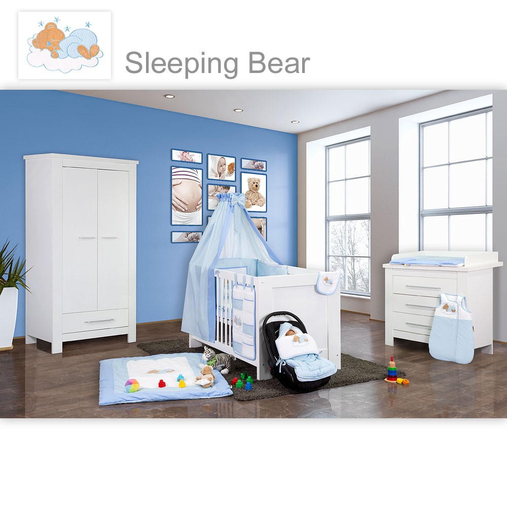 Babyzimmer 19 tlg kinderzimmer komplett babybett incl. 15 tlg ...