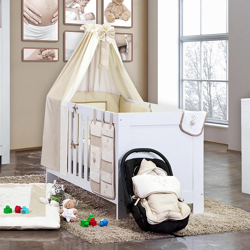 5tlg Babybettset Blossom in Beige Baby Möbel 5tlg Babybettset Blossom in Beige Baby Möbel